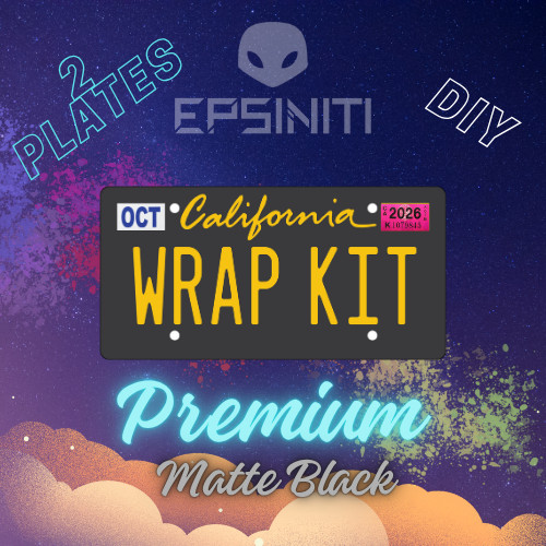 Daffodil Yellow Matte Black California Plate Wrap DIY Kit