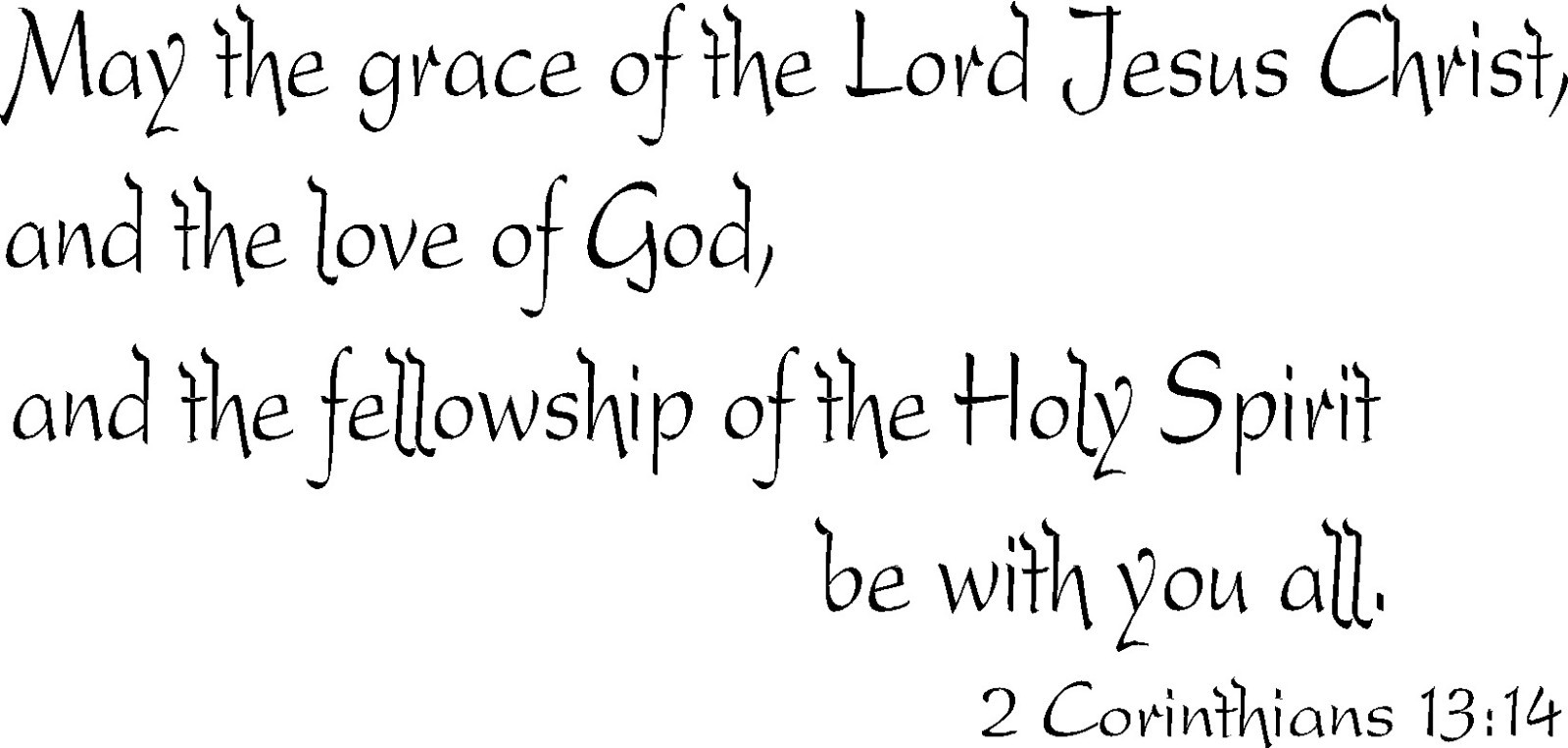 2 Corinthians 13:14 11″x22″ Vinyl Wall Decal by Scripture Wall Art – Decor