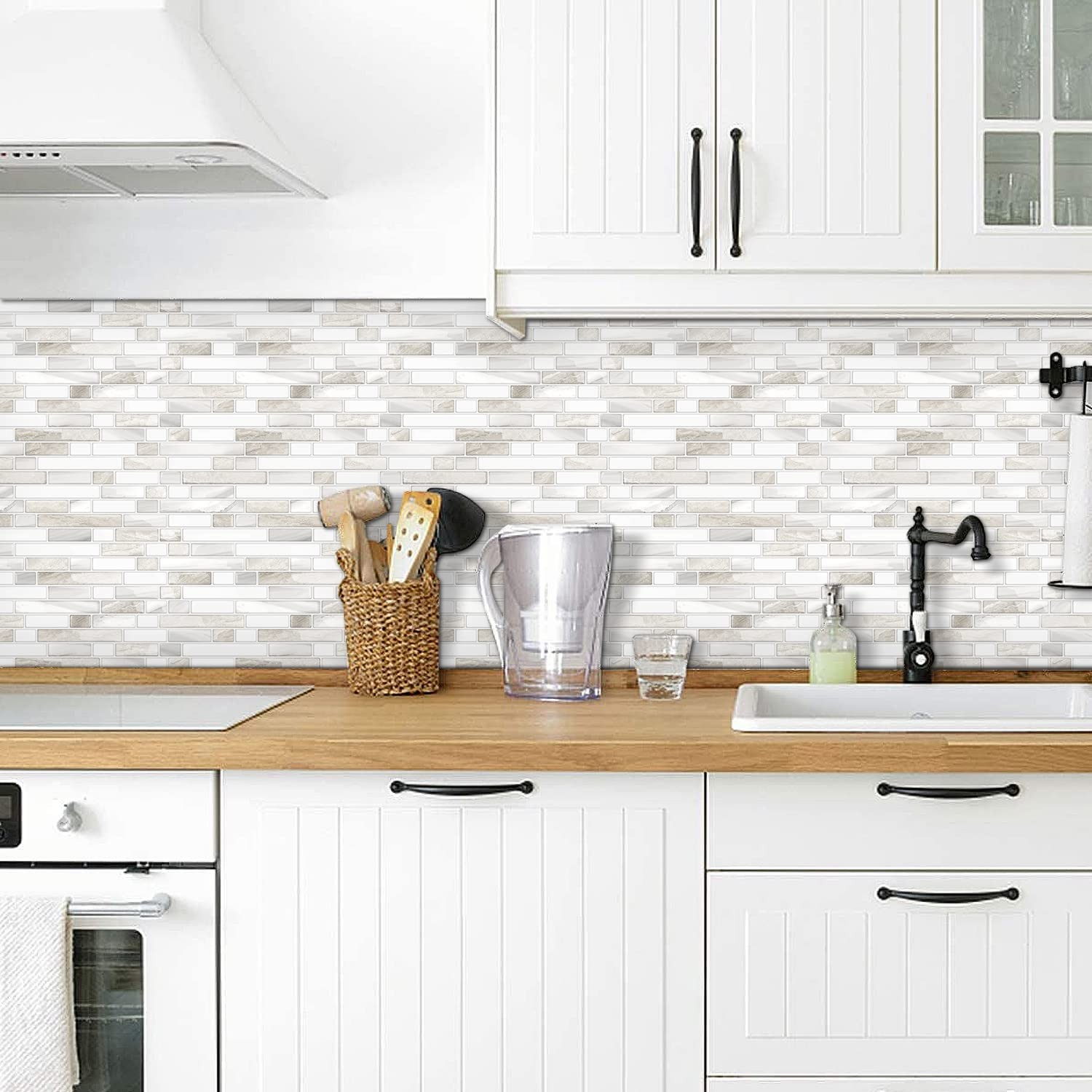 Thicker Design Peel and Stick, Self Adhesive Stick On Tile Backsplash for Kit…