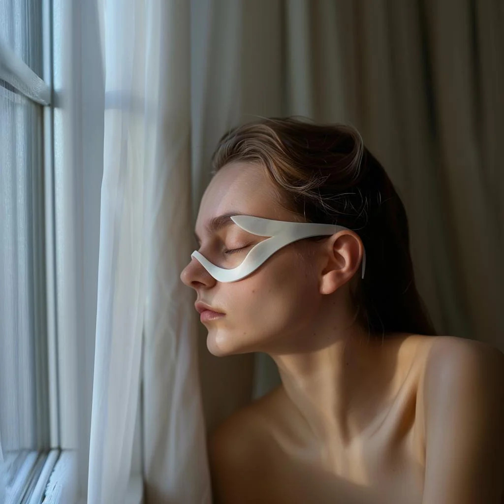 3D Printed Minimal Visor Mask Glasses | Modern Sculptural Cosplay Facepiece |