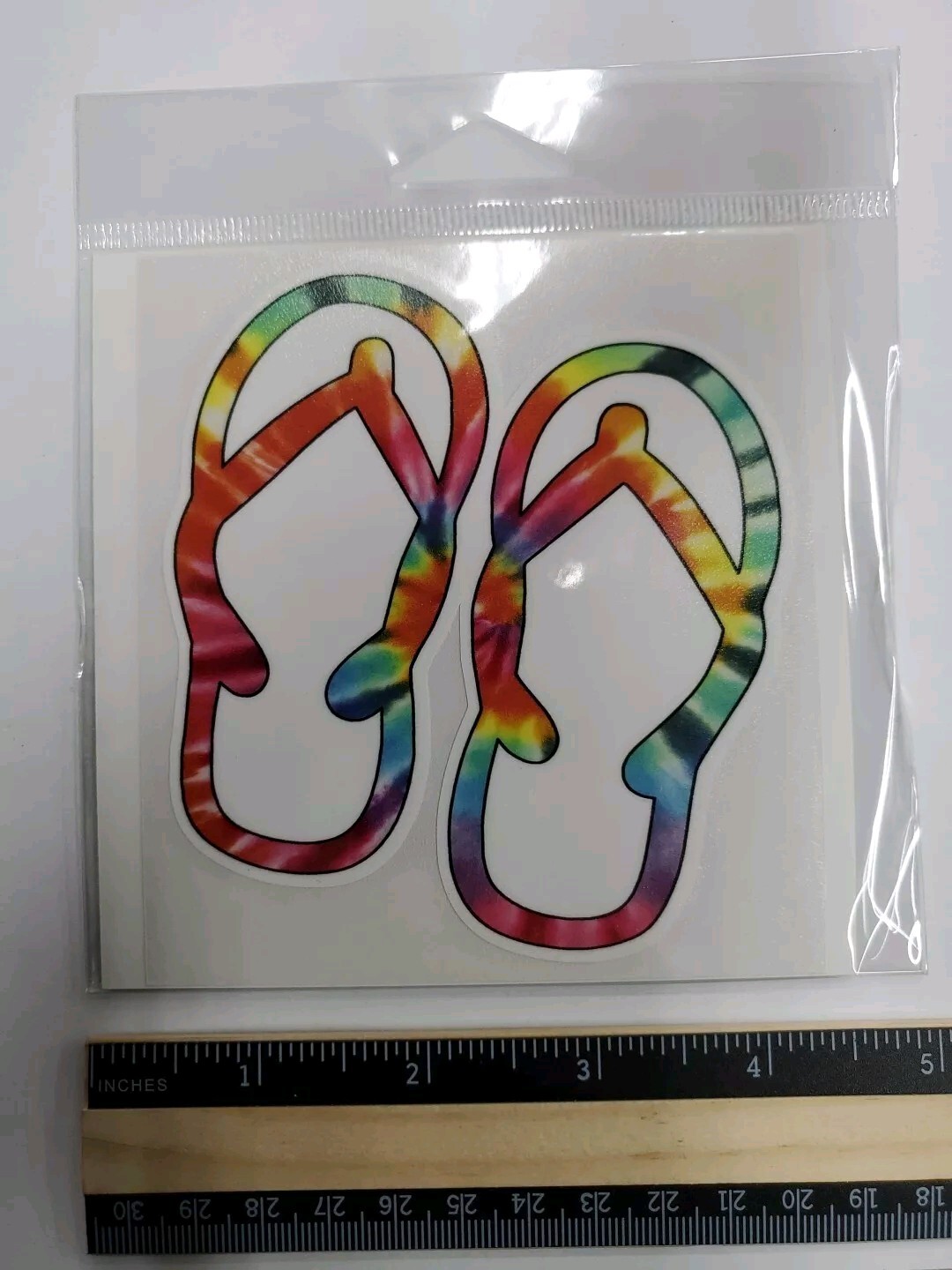 Tye Dye Flip Flops Vinyl Decal Sticker – 3″ x 4″