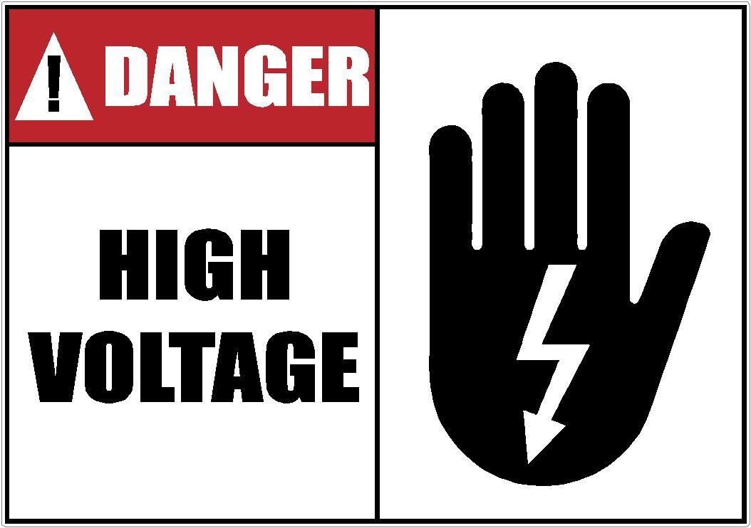 DANGER HIGH VOLTAGE WARNING DECAL SAFETY SIGN STICKER OSHA