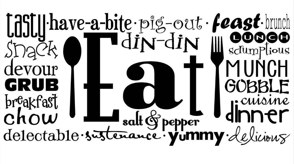 EAT COLLAGE Kitchen Dining Room Wall Art Decal Quote Words Lettering Decor 36″