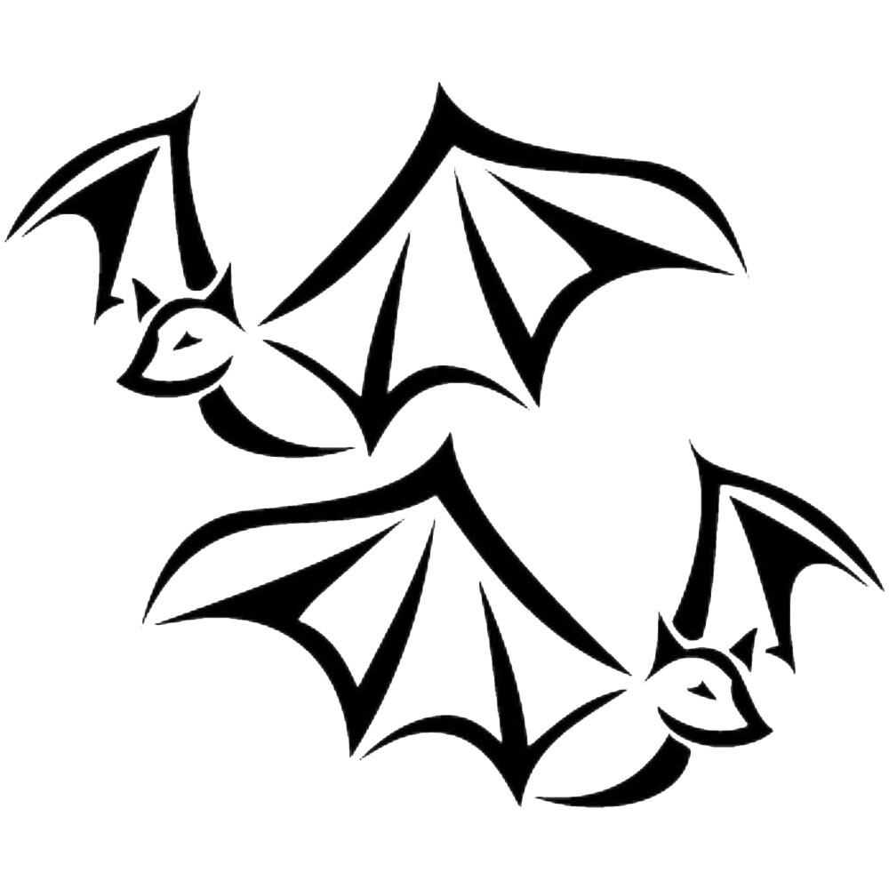 Flying Bats Tribal Graphic Art Black Vinyl Decal Car Windows Laptop Tablet