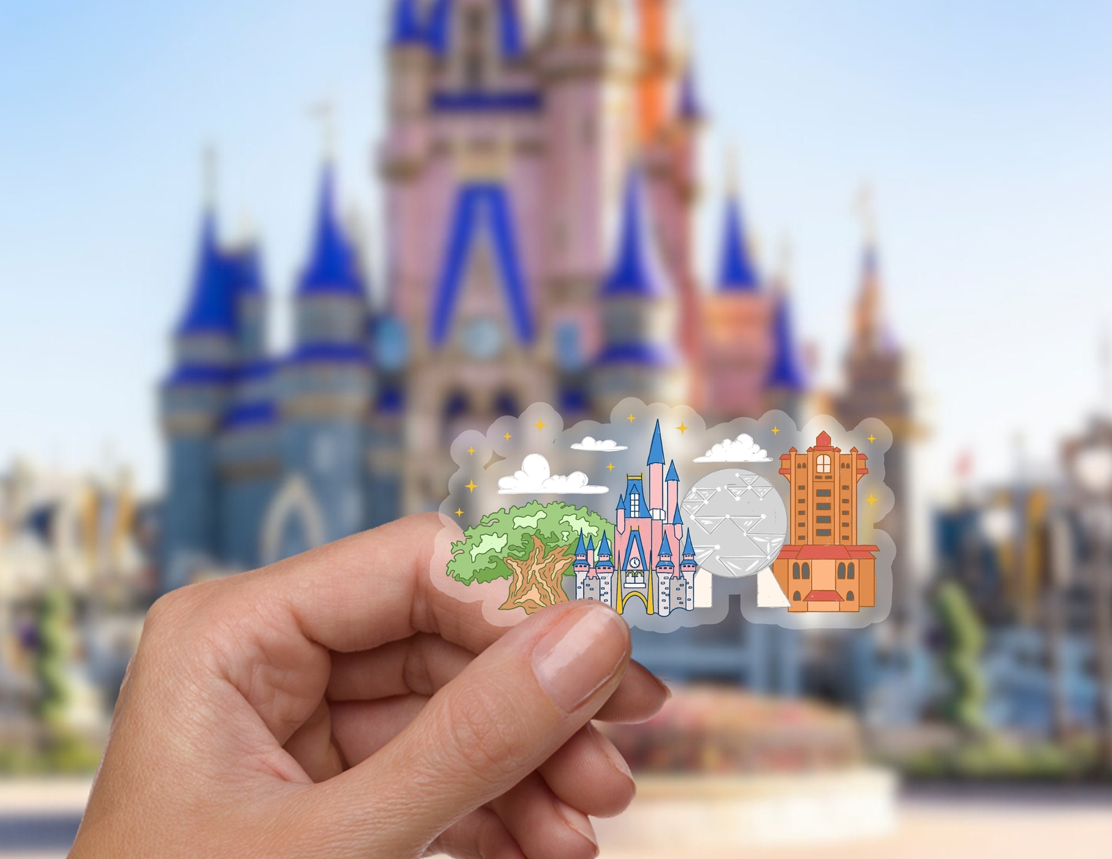 Disney World landmarks Disney Sticker Disney Stickers Epcot Water Bottle
