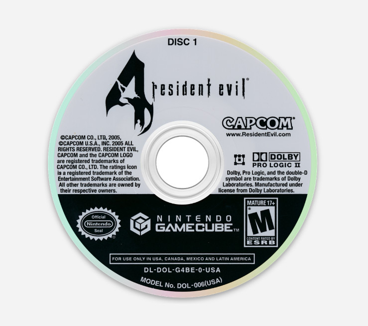 3″ Resident Evil 4 STICKER Gamecube Disc Leon Kennedy Biohazard 4 Matte Finish