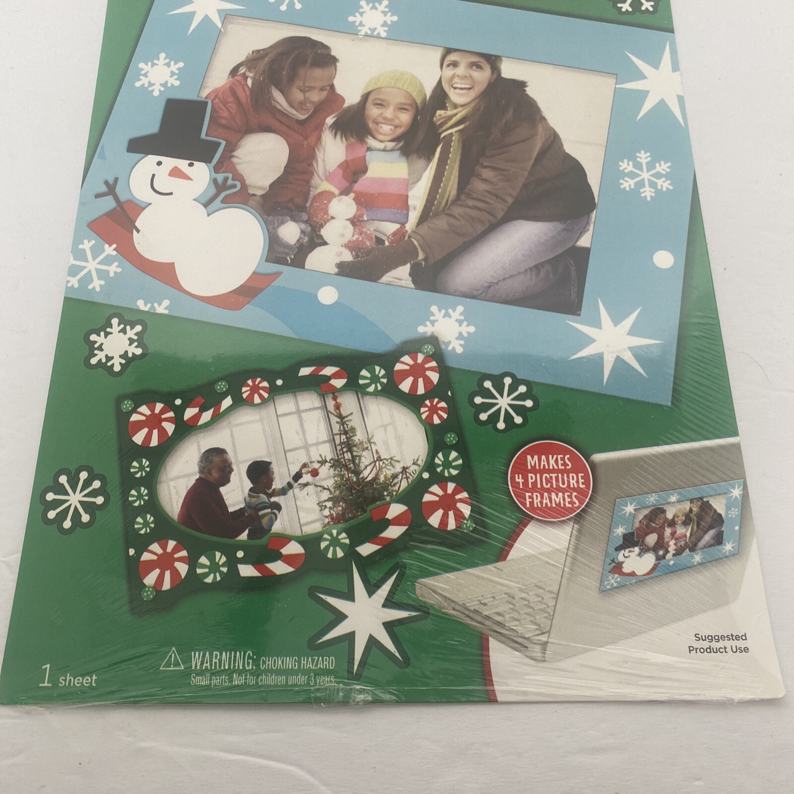 Hallmark Stickers Moveable Decorations- Christmas, Winter- Makes 4 Frames