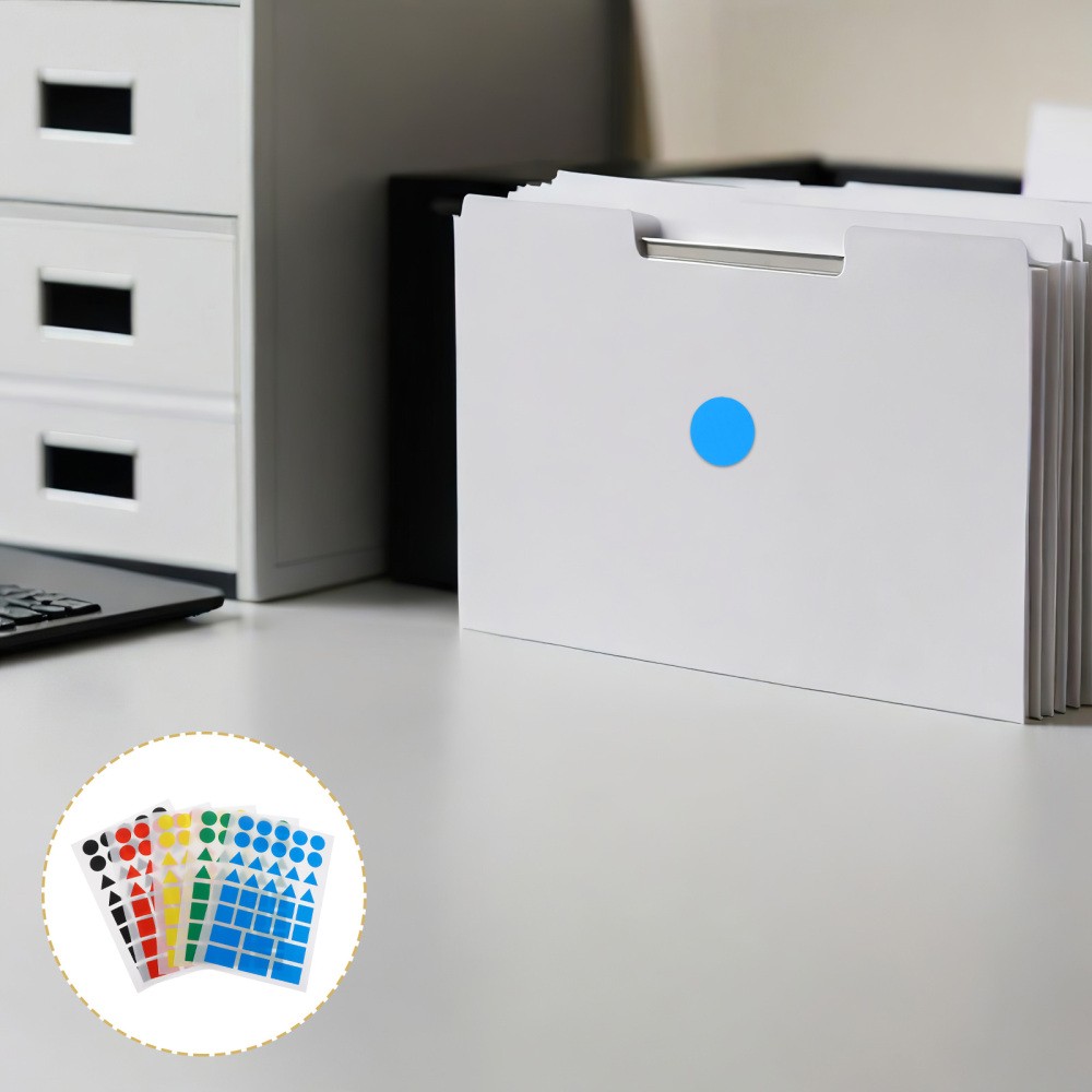 50 Sheets Color Coded Stickers Color-coded Box Coding Labels Dots Fancy Shape