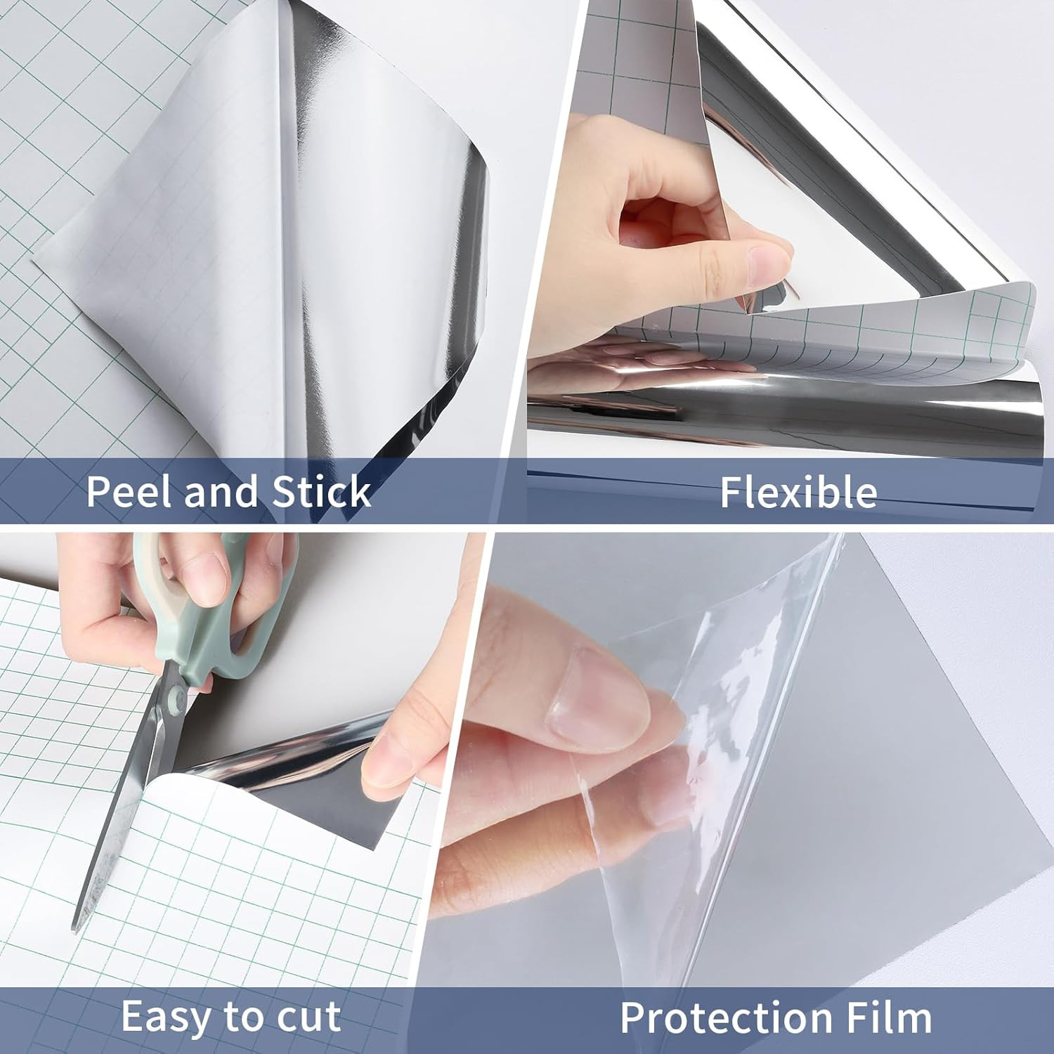 Self-Adhesive Large Mirror Wall Stickers 24″x394″ for Home Decor and Crafts