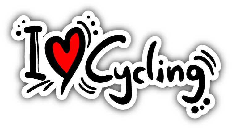 I Love Cycling Car Bumper Sticker Decal