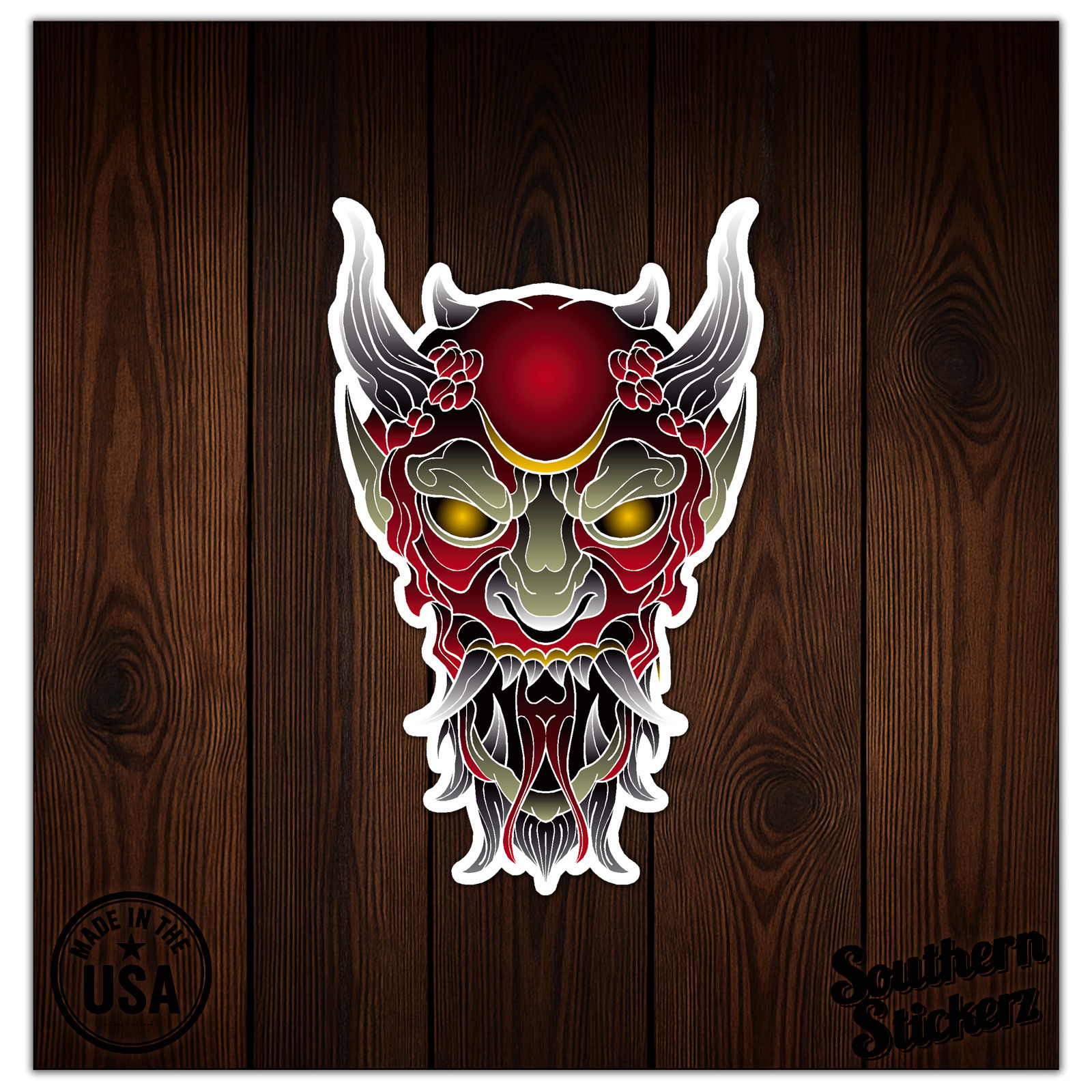 Asian Demon Head – Vinyl Decal Sticker – Car Window Laptop – ebn7582
