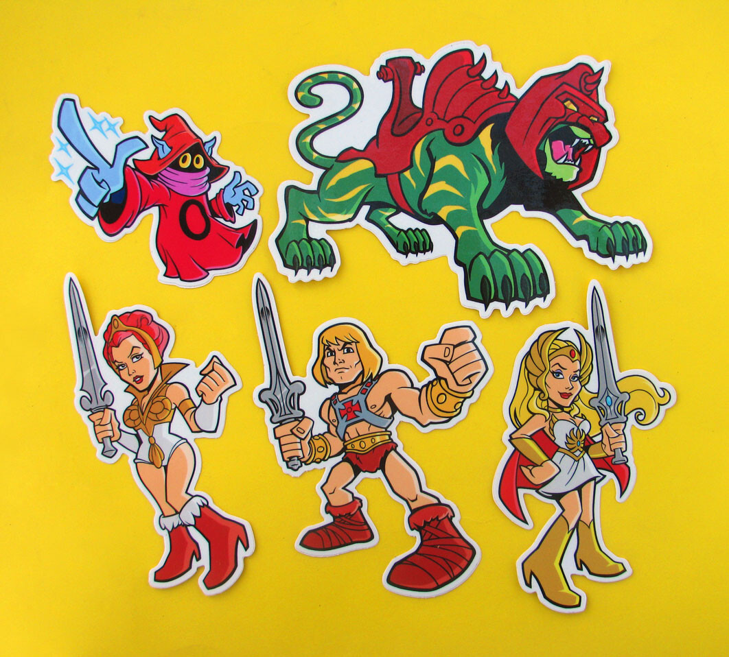He-Man Heroes Vinyl Sticker Set of 5 MOTU Masters of the Universe Laptop Decals