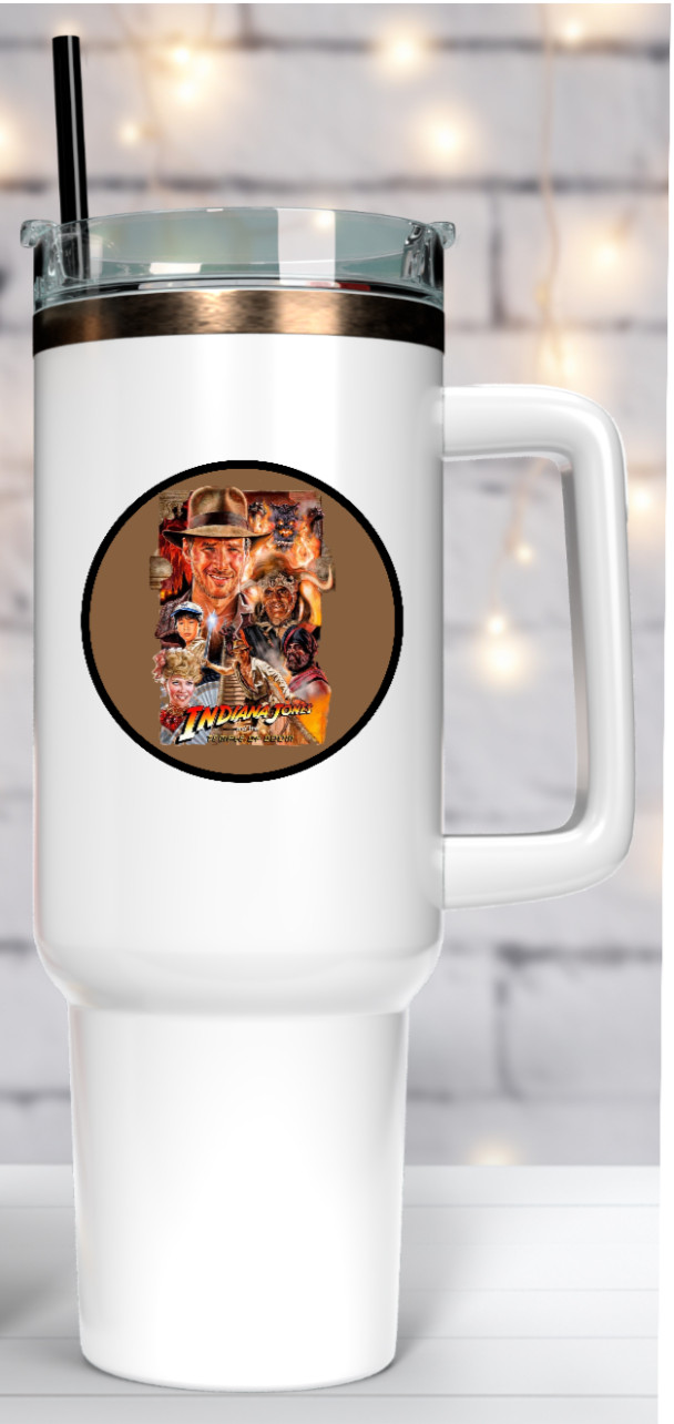 Movie – Indiana Jones – 4″ Handmade Vinyl Decal Vehicle Laptop Cooler Cup 26-3