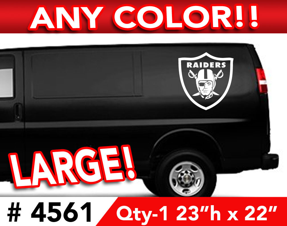OAKLAND RAIDERS LARGE DECAL STICKER 23″h x 22″w Any 1 Color
