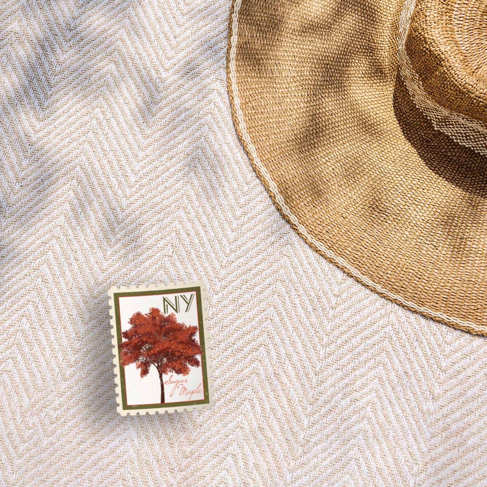 New York State Tree Sugar Maple Sticker – NY Vintage Stamp Decal