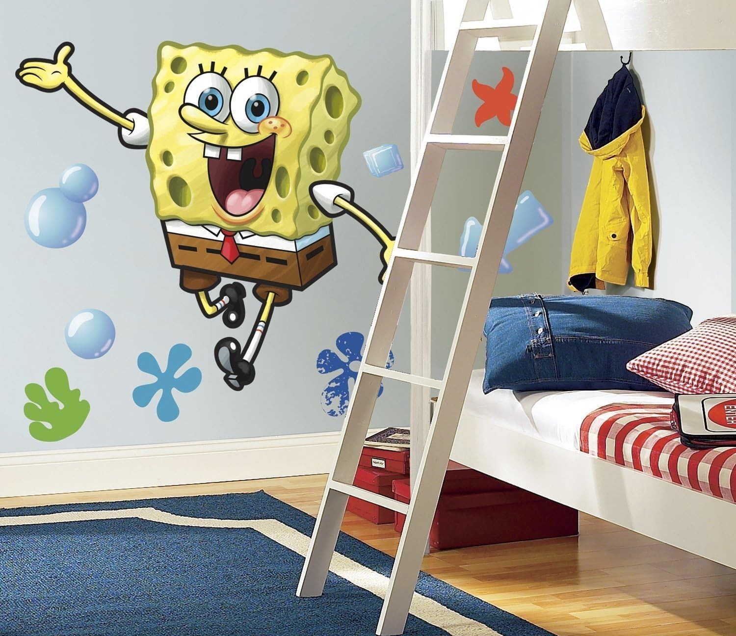 Spongebob Squarepants Wall Decal Giant Peel & Stick Reusable Vinyl Kid Room