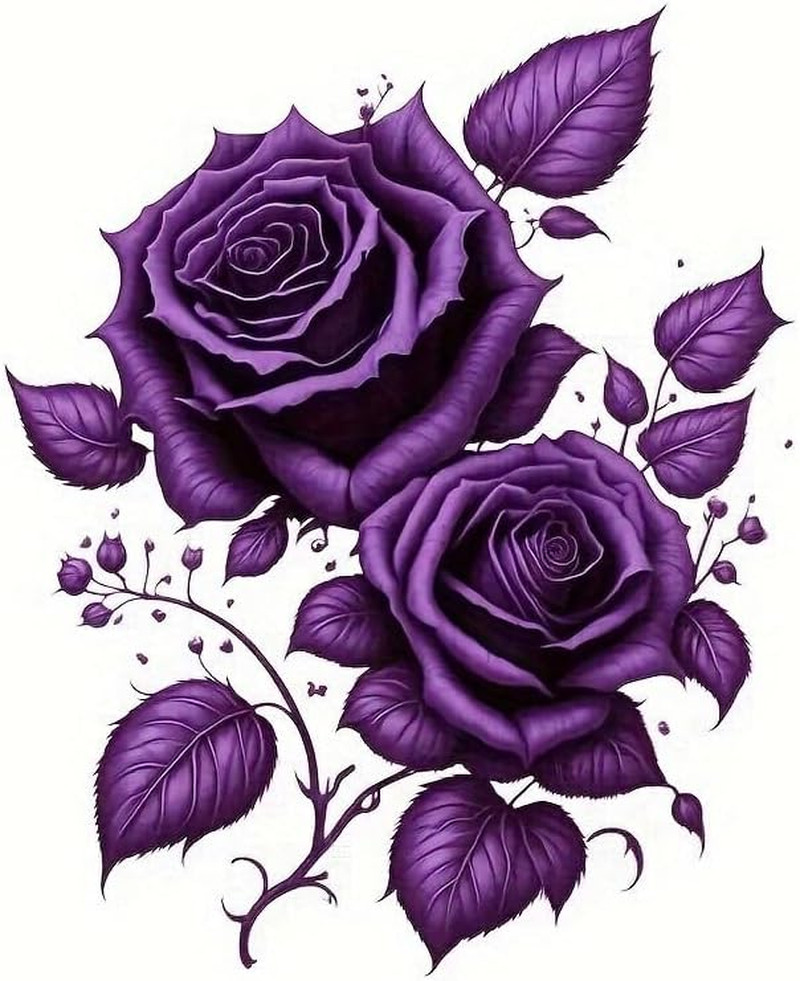 2Pcs Elegant Purple Rose Vinyl Decals – Fashionable Floral Stickers for Cars,