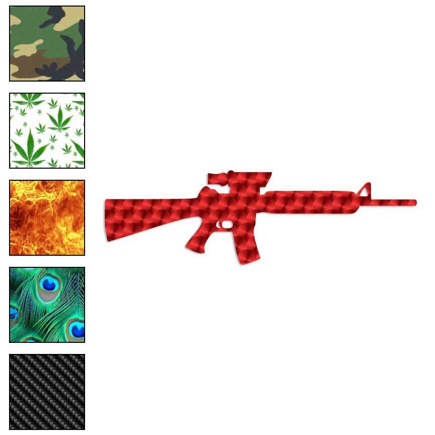 New AR-15 Assault Rifle Gun, Vinyl Decal Sticker, 40 Patterns & 3 Sizes, #2981
