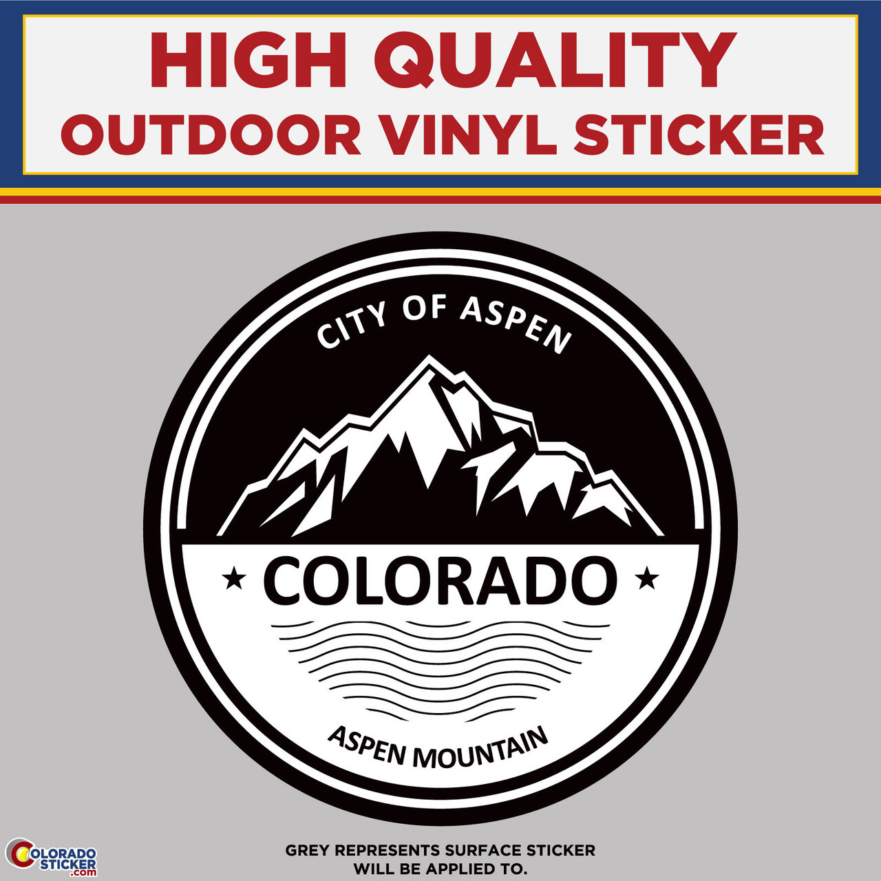 City Of Aspen Colorado Mountain, High Quality Vinyl Stickers