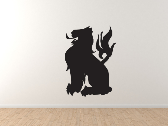 Mythical Creature- Lion European Folklore Heraldic Symbol – Vinyl Wall Decal