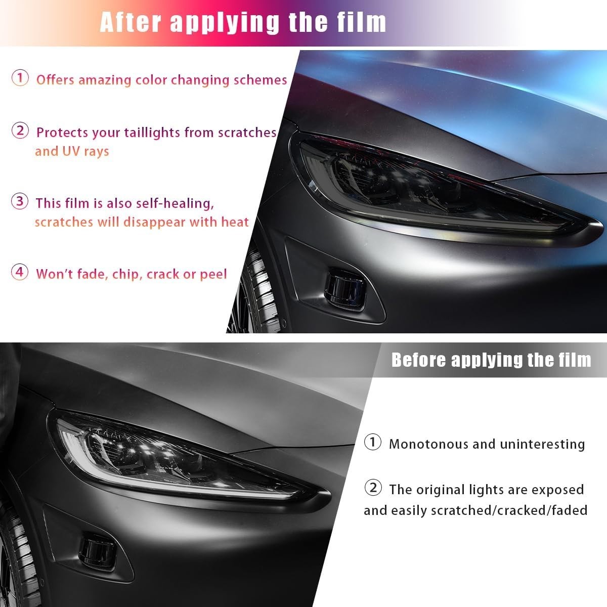 Papel Vinil Para Auto Apto Para Cualquier Faro Película De Vinilo Autoadhesiva