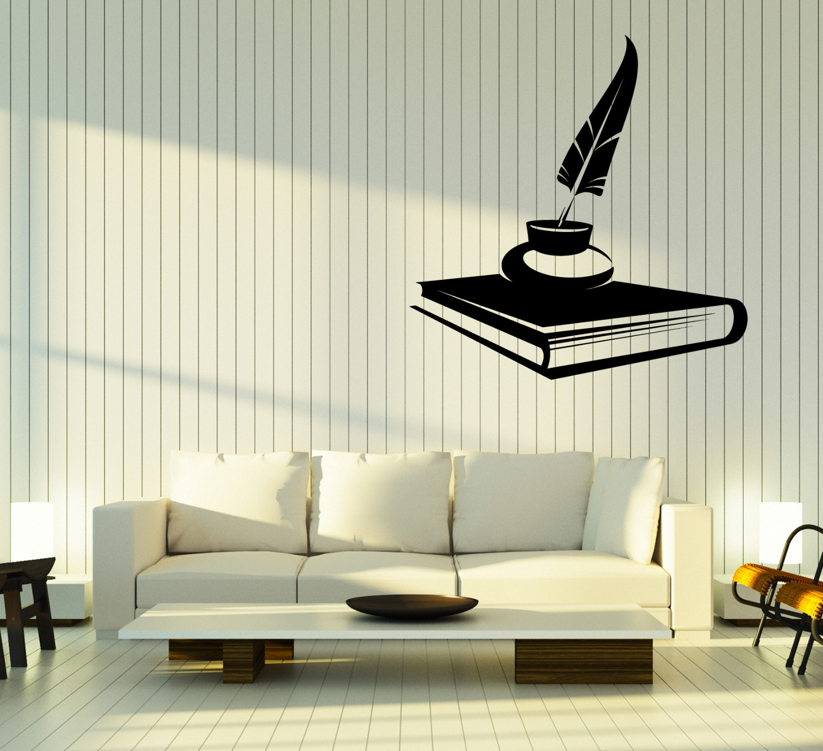 Wall Vinyl Decal Book Inkwell Feather Home Interior Decor z4716