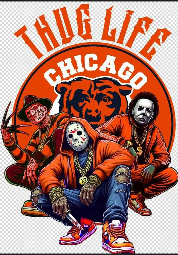 Chicago Bears Thug Life Sticker Decal Laptop Wall Mirror Cup Tumblr Locker Bin