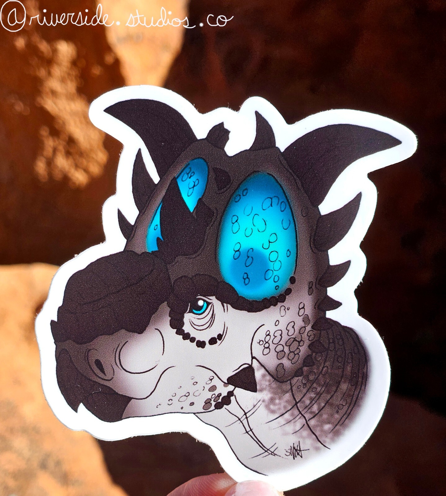 Pachyrhinosaurus Vinyl Sticker 3″ Original Paleoart Dinosaur Jurassic Park 
