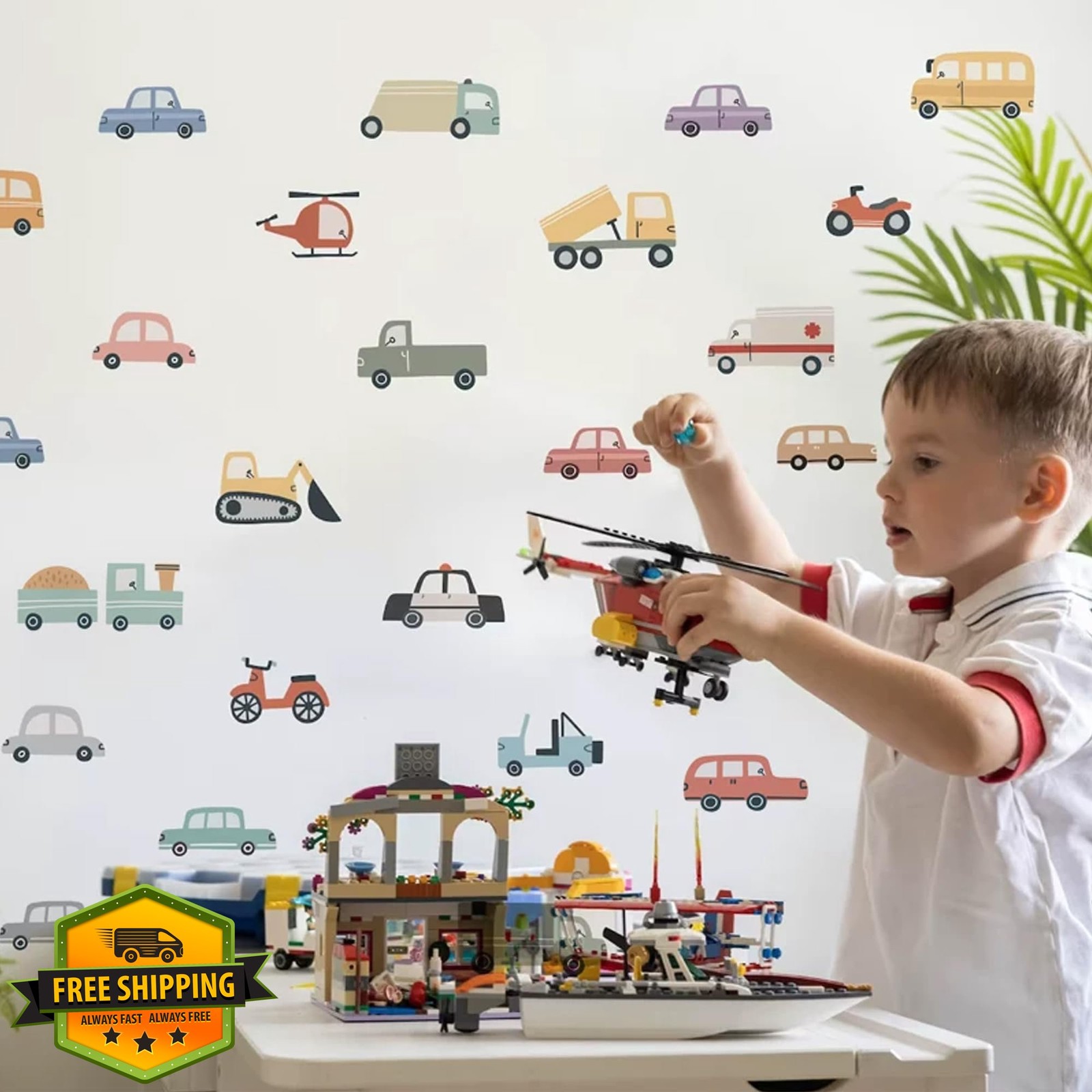 Liwo cars wall stickers 37pcs fabric