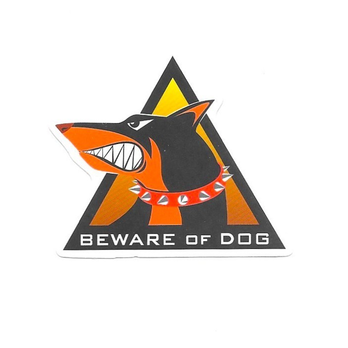 Beware of Dog Sign Vinyl Sticker Funny Warning Caution Guard Laptop Mug Case