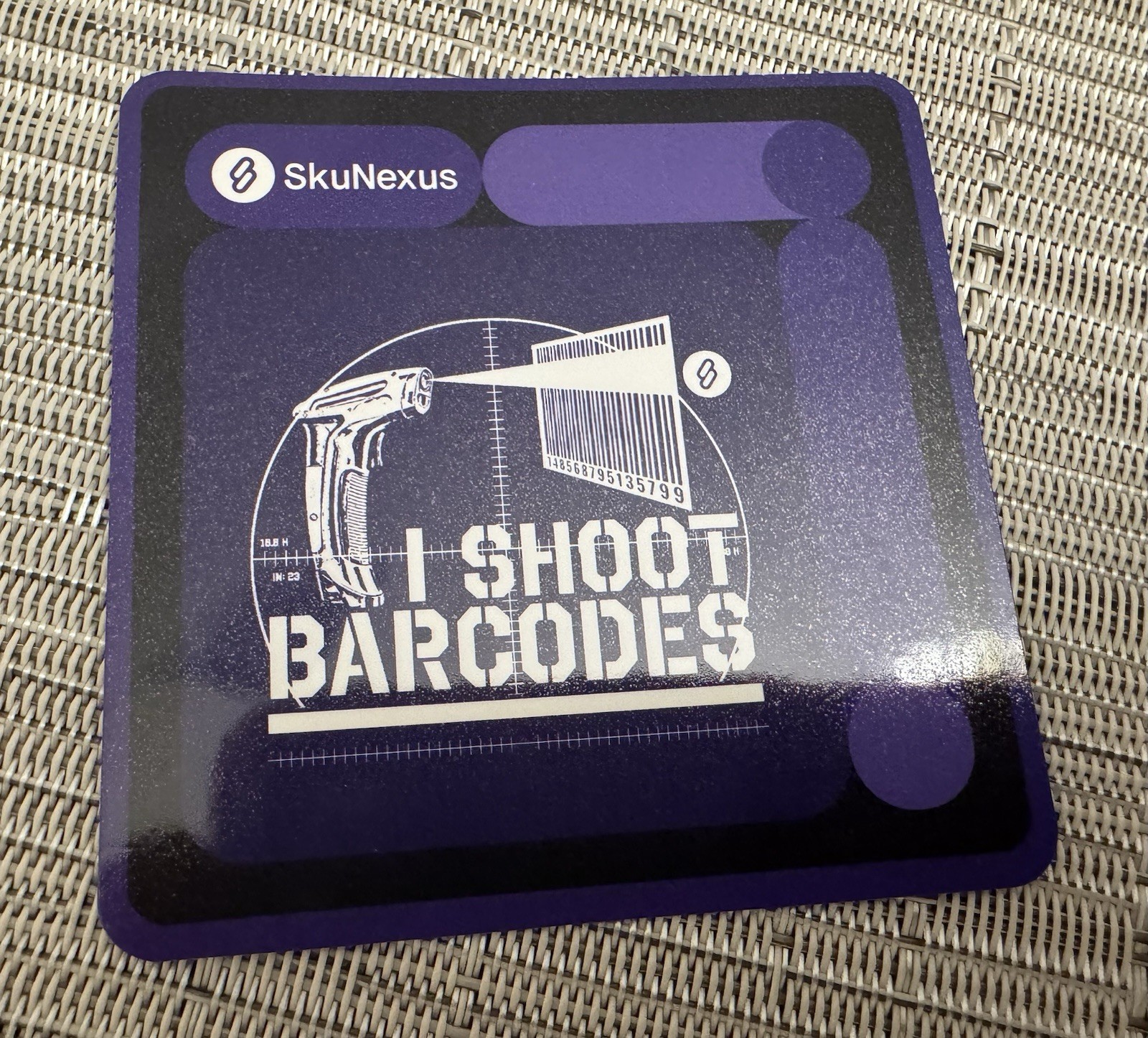 SKUNEXUS I Shoot Barcodes UPC SKU INVENTORY control Scanner Glossy Sticker Decal
