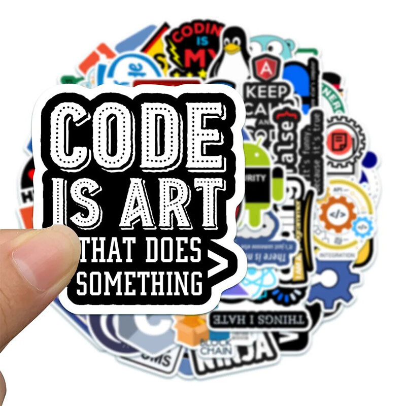 50PCS Programming Software Dev Geek Python Java PHP Docker HTML Stickers Pack