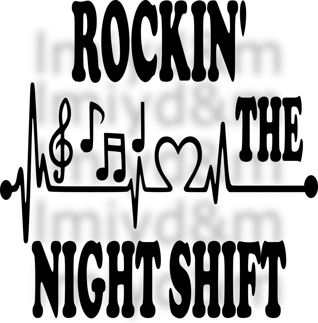 NURSE HEART ROCKIN’ THE NIGHT SHIFT VINYL DECAL STICKER COLOR CHOICE 12 INCHES