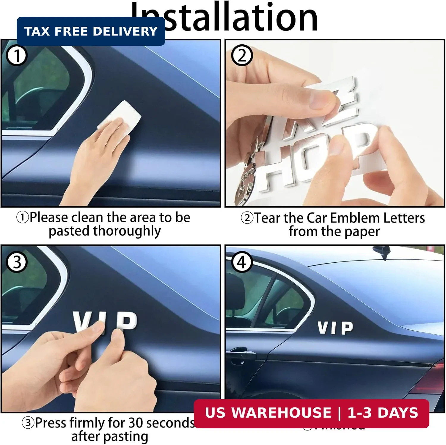 Lamoutor 43Pcs Car Emblem Letters Sticker DIY 3D Chrome Number Symbol Badge Deca