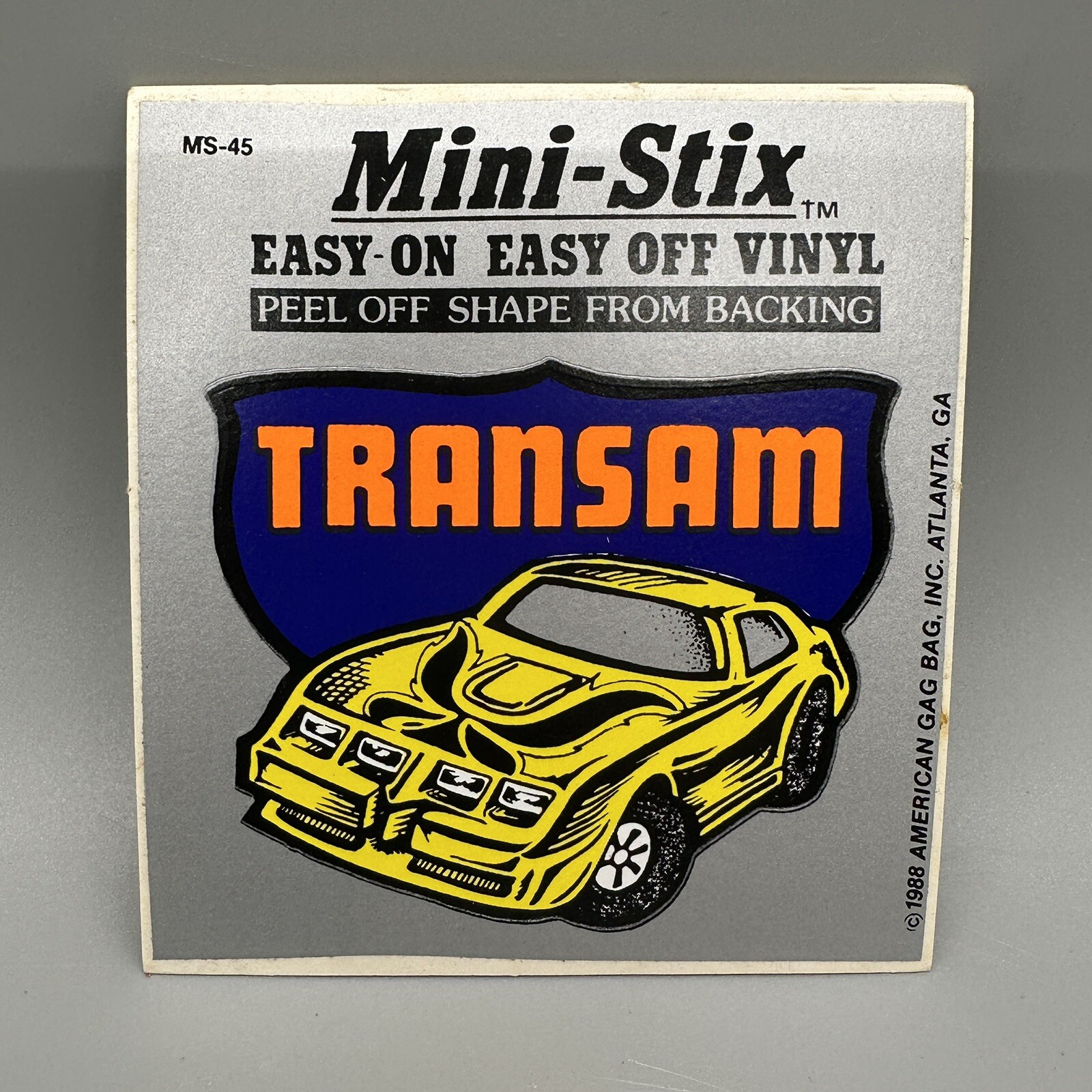 1988 Vintage “TRANS AM” Black Light Retro Vinyl Sticker Peel-Off Cut-Out Shape