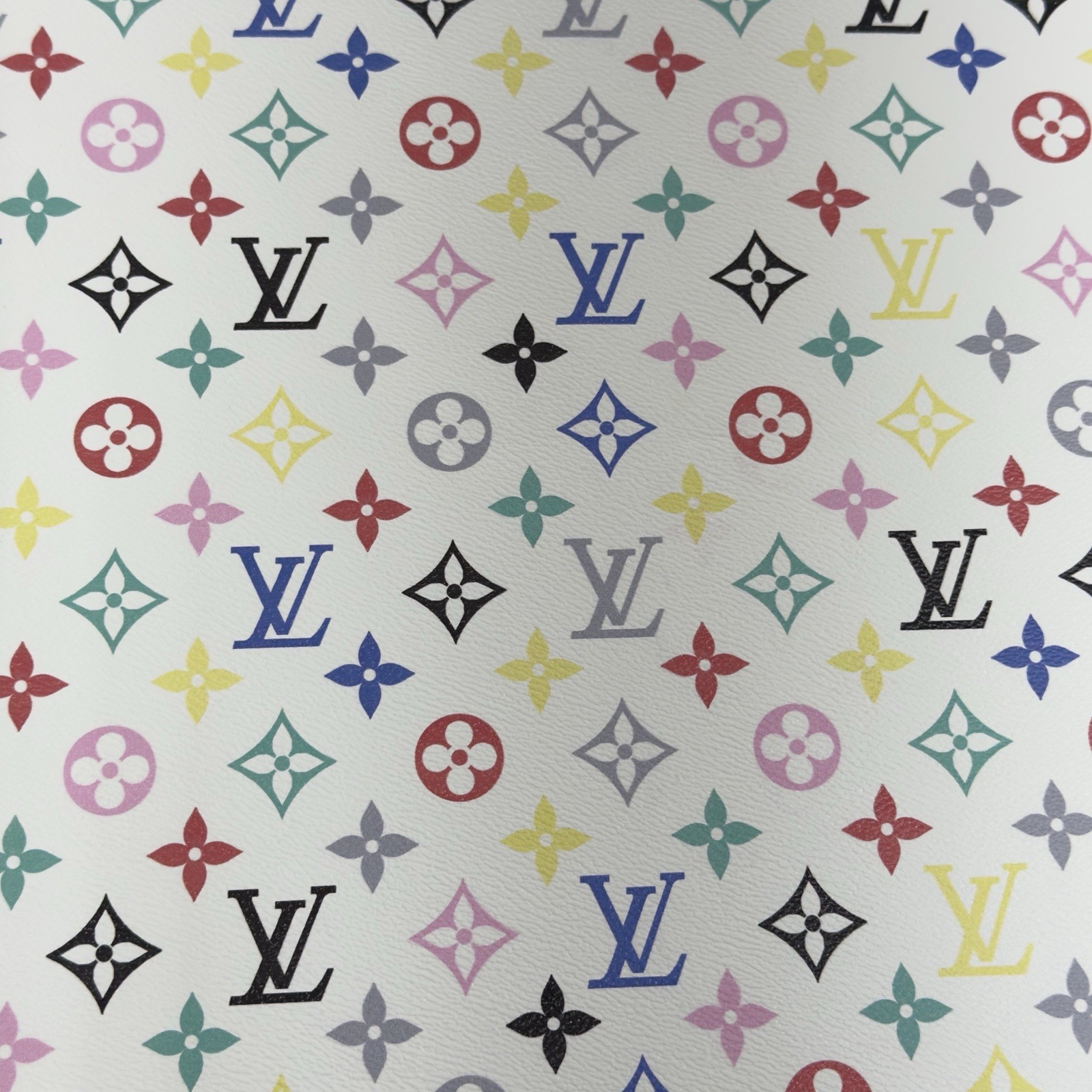 LV Multicolor Monogram Vinyl for Crafting Classic Size piece 12″ X 12″ Scrap