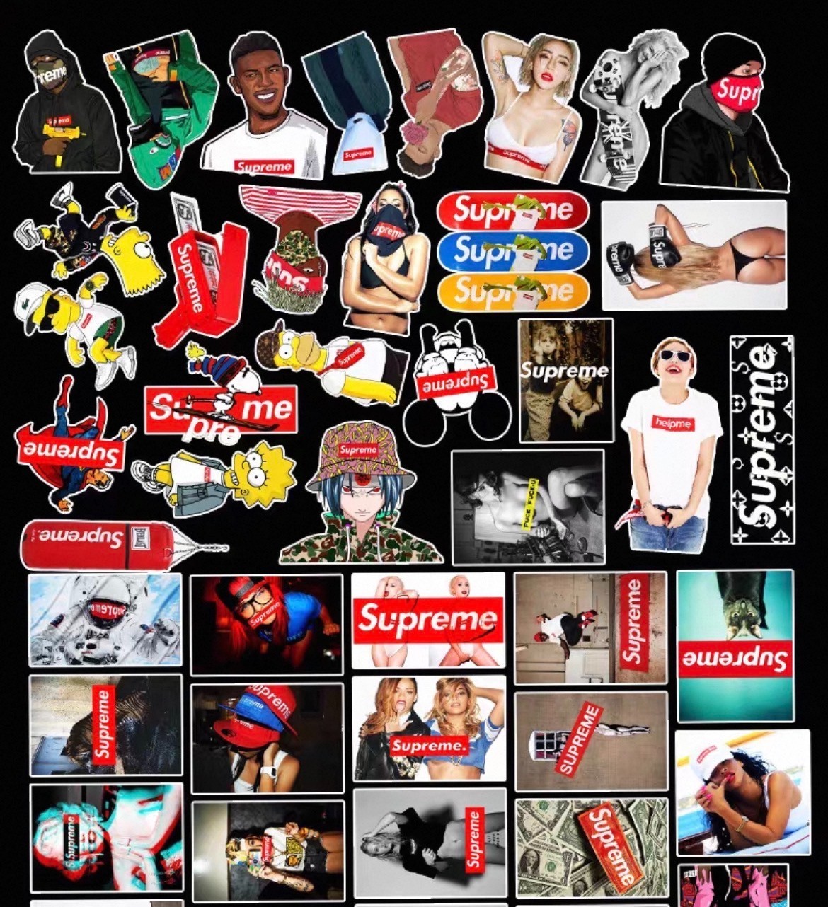 Supreme Vinyl Stickers Gloss Finish (4-10cm Longest size)