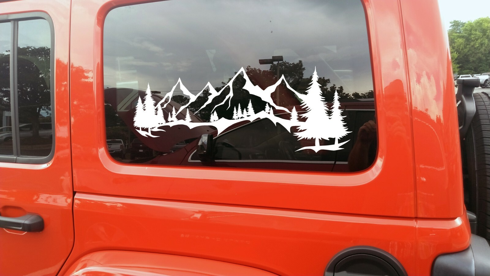Mountain Forest Scene Vinyl Decal V14 – RV Graphics Camper – Die Cut Sticker