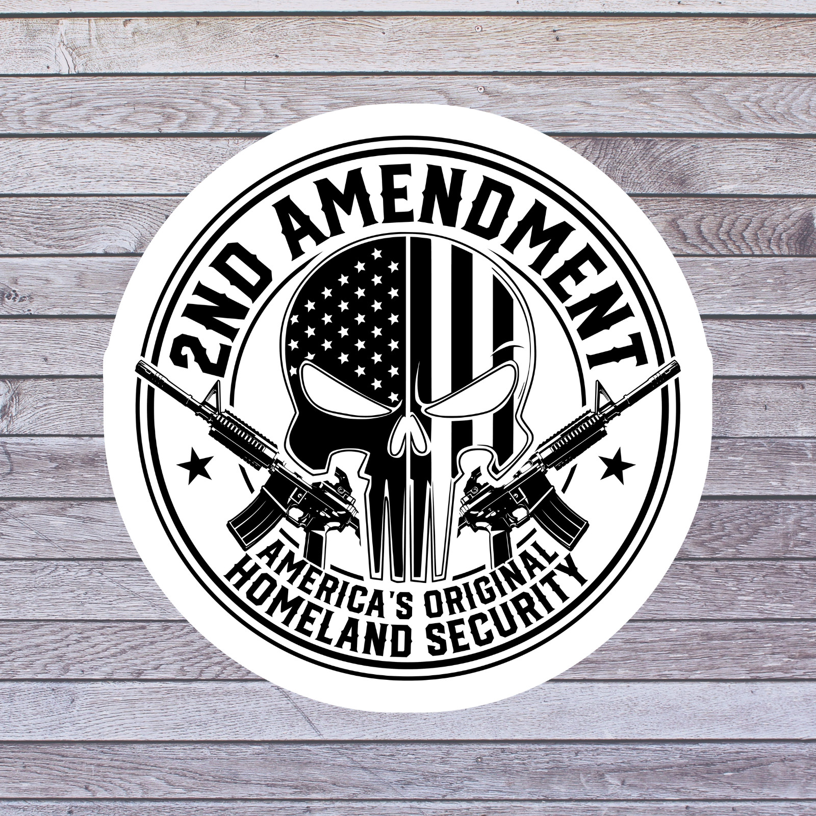 2nd Amendment Sticker Vinyl Decal America Original Homeland Security Skull