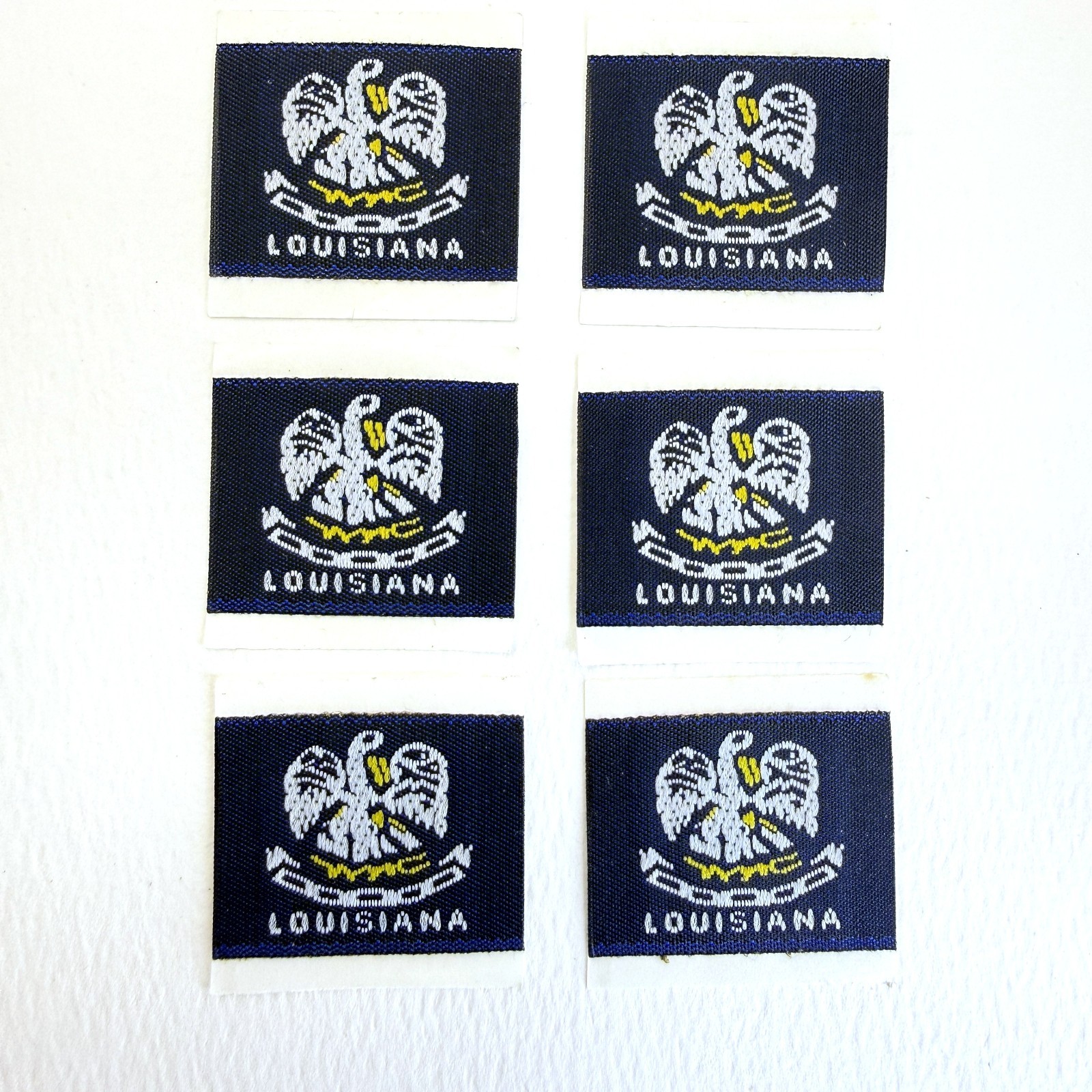 Embroidered Louisiana Sticker (Set of 6) Pelican State Blue Vintage 80s