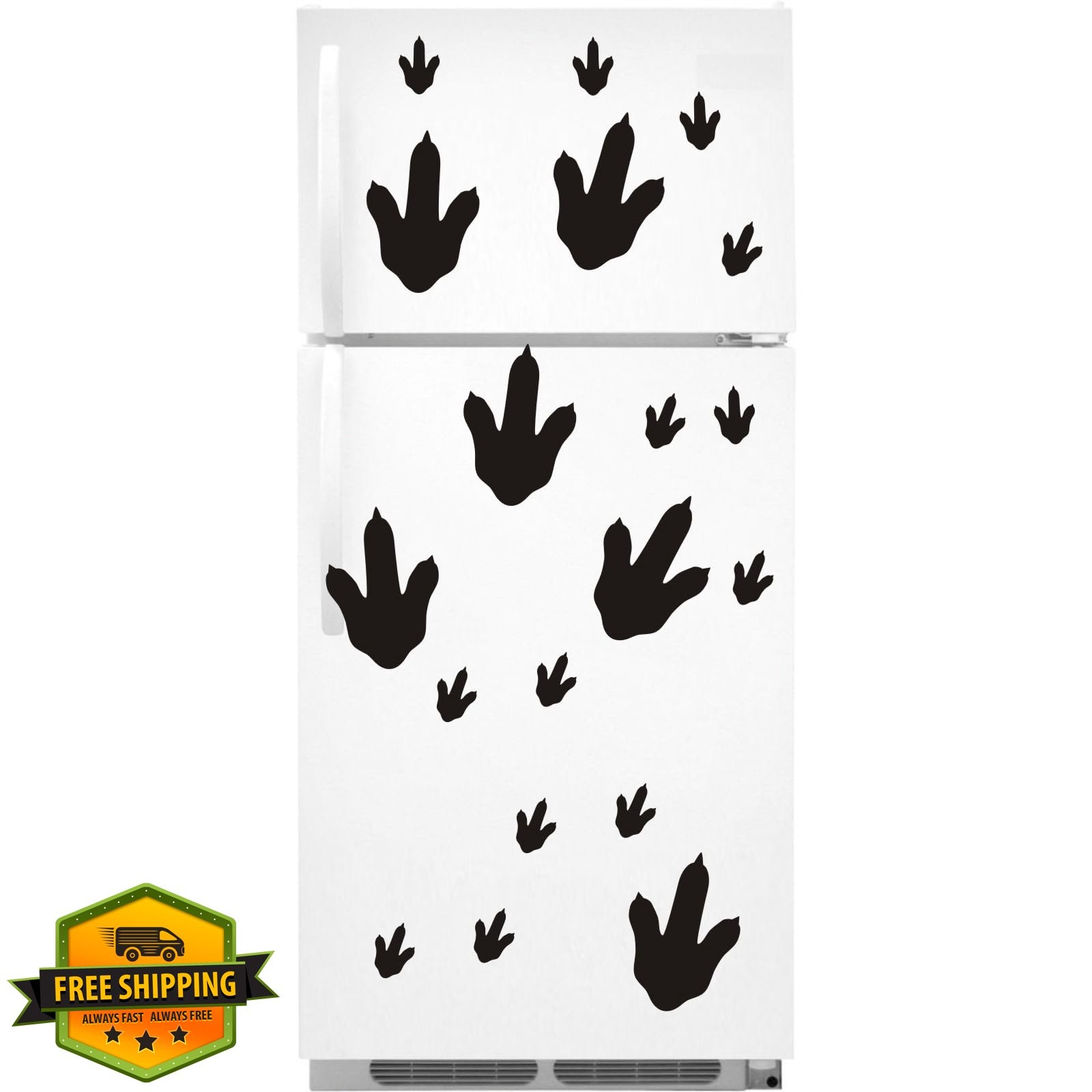 Yuanan Dinosaur Footprint Wall Decals 42Pcs Black Tracks