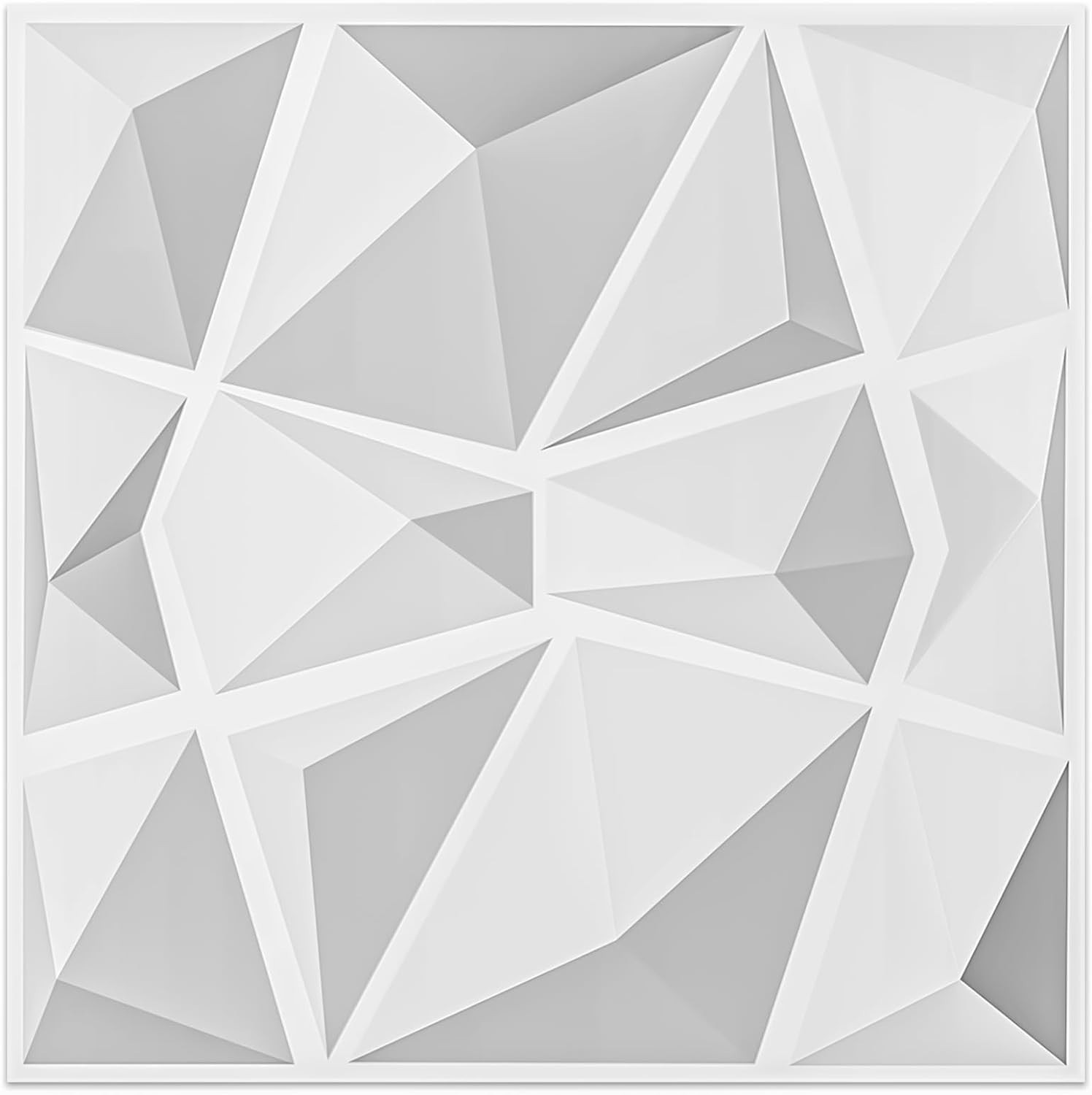12 Pack 3D Diamond Design Wall Panels 19.7″x19.7″ PVC Panel for Interior Wall…