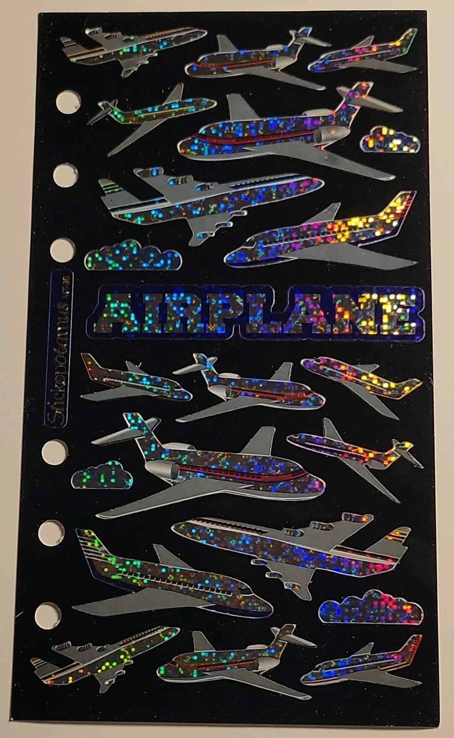 Stickopotamus Airplane Holographic Vinyl Stickers, Multicolor, Decorative