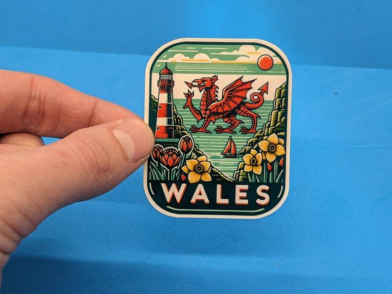 Wales Travel Sticker // Welsh Decal for suitcase, laptop, car or water bottle, l