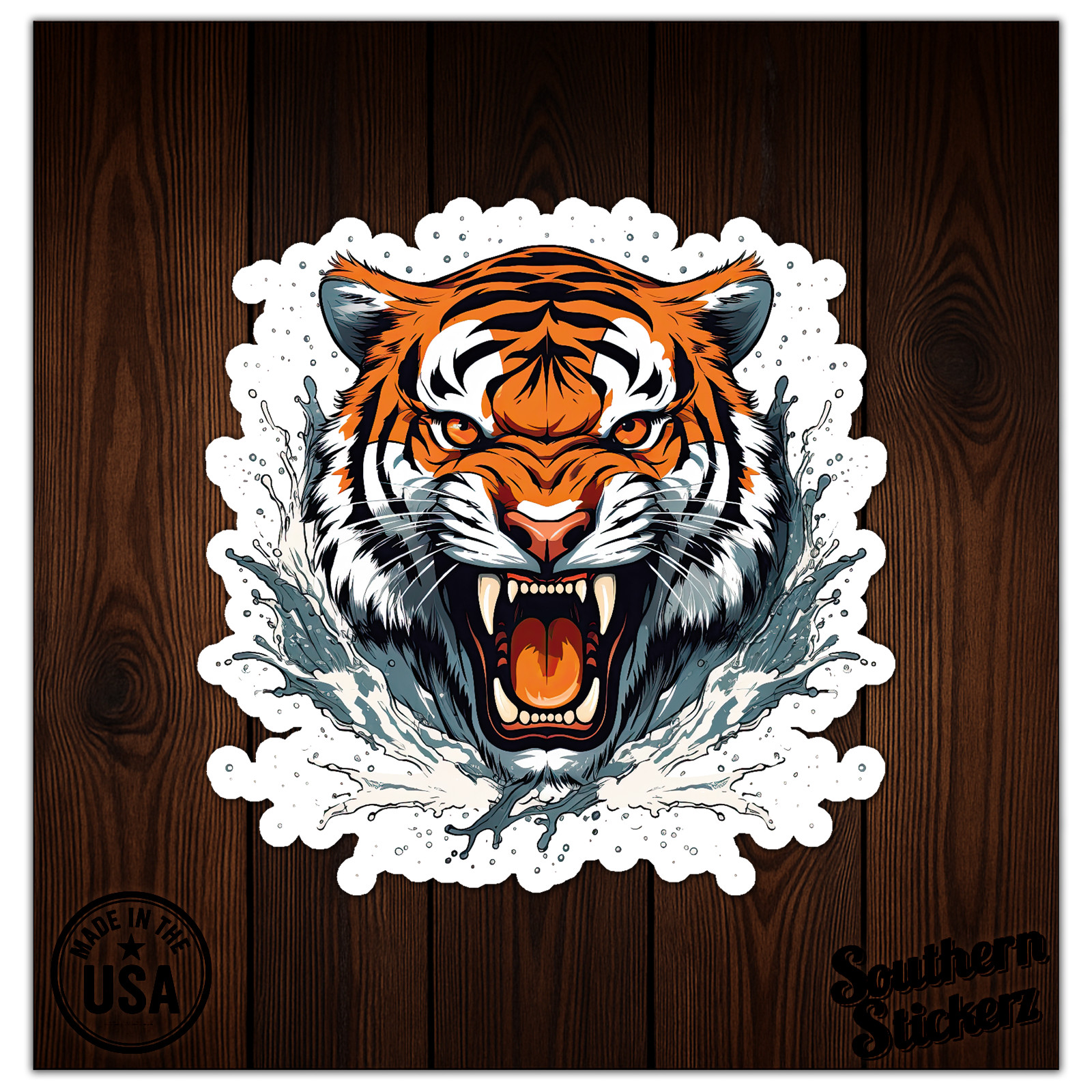 Tiger Splash – Vinyl Decal Sticker – Car Window Laptop – ebn9498