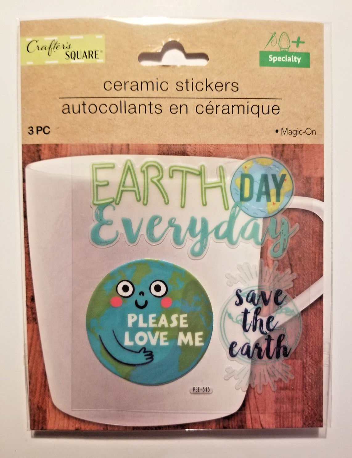 Earth Day Ceraminc Stickers Create your Own Mug 3 Pieces Save The Earth DIY