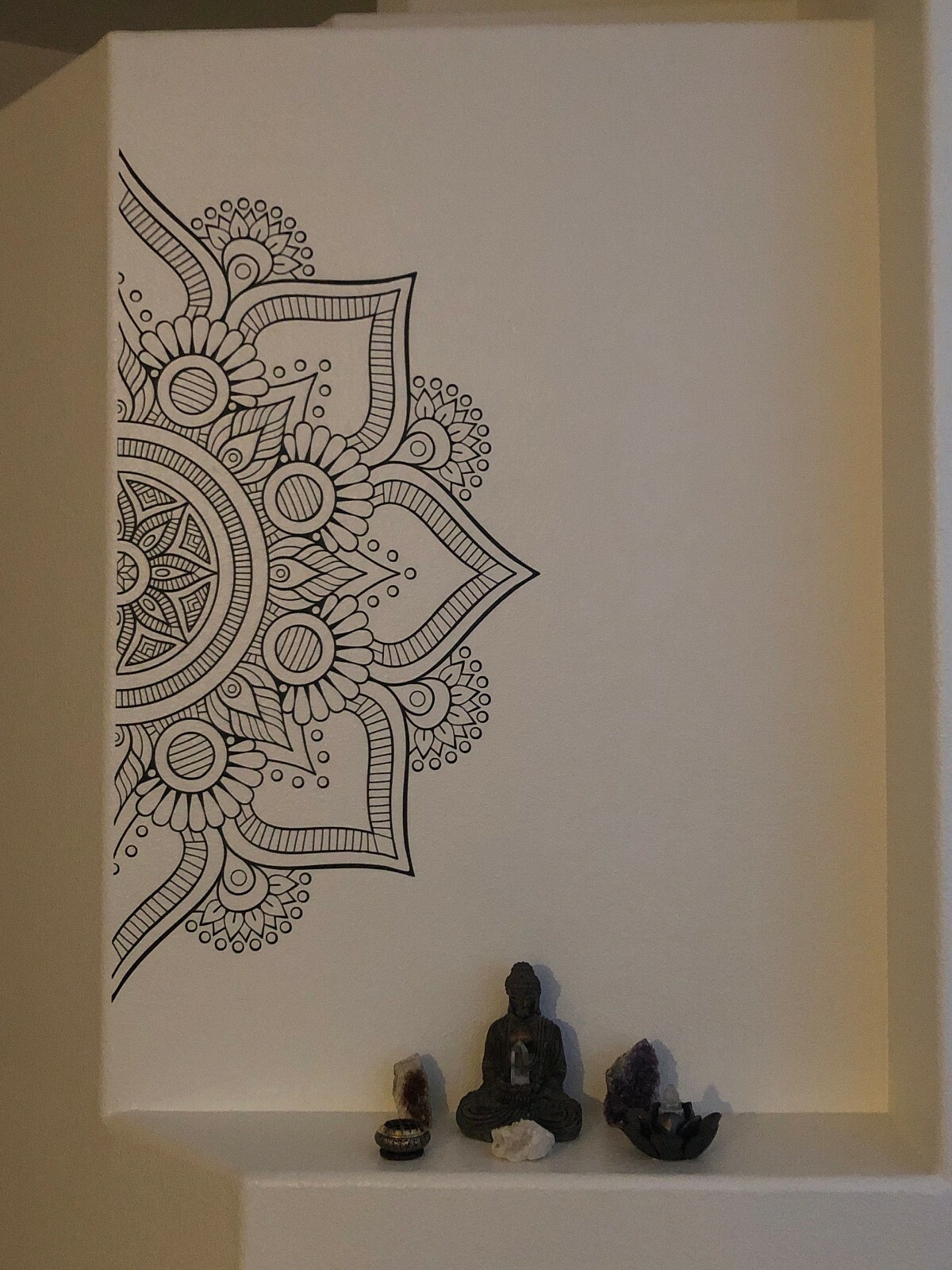 Mandala in Half Wall Sticker, Wall Decal, Yoga, Boho, Sticker for Meditation #10