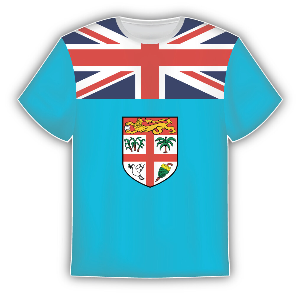 Fiji Flag Sticker In The Form Of T Shirt Vinyl Sticker Decal