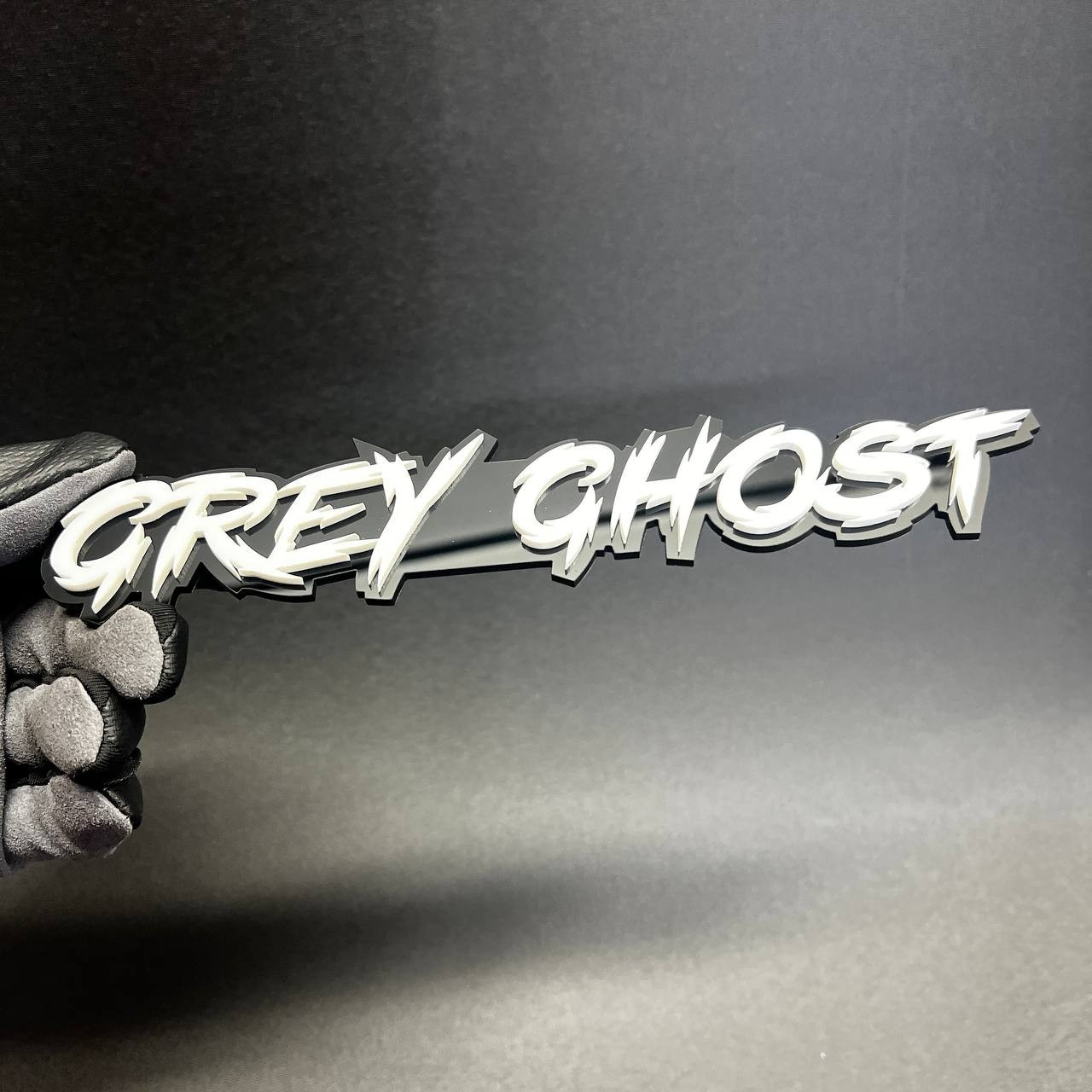 1PC GREY GHOST 3D Text Car Badge Emblem Fender tailgate Aggressive Custom Decal