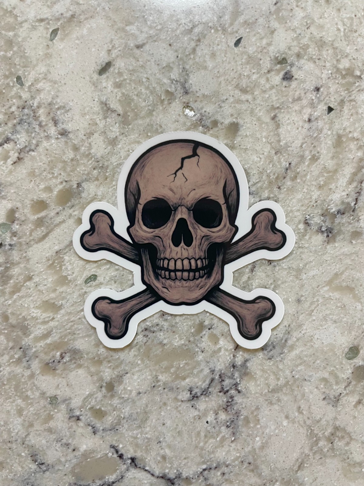 Skull & Crossbones Sticker l Gloss or Holographic Laminate l Waterproof Decal